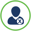 Patient Intolerance - Sleepnet Corporation User profile icon with a small X badge indicating removal or deletion of that user