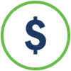 Retesting Costs - Sleepnet Corporation Dollar sign icon inside a green circular badge/ring (blue dollar symbol)